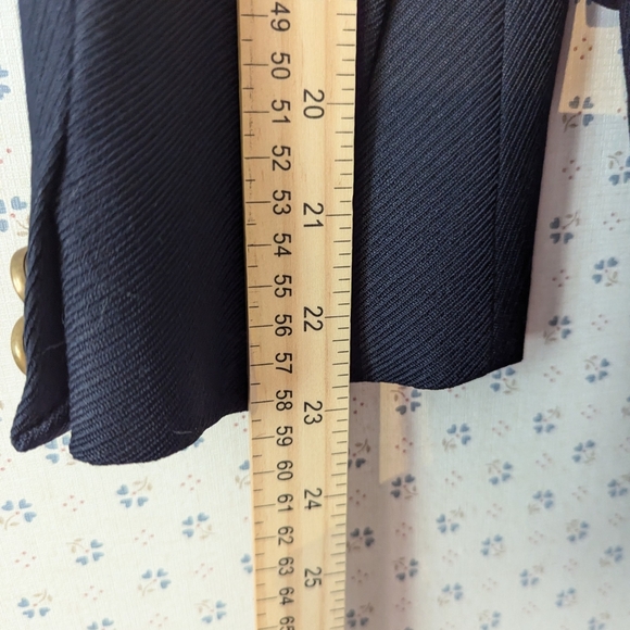 💙 🖤 Vintage Bloomingdales Double-Breasted Blazer Gold Buttons France Academia - Picture 11 of 14